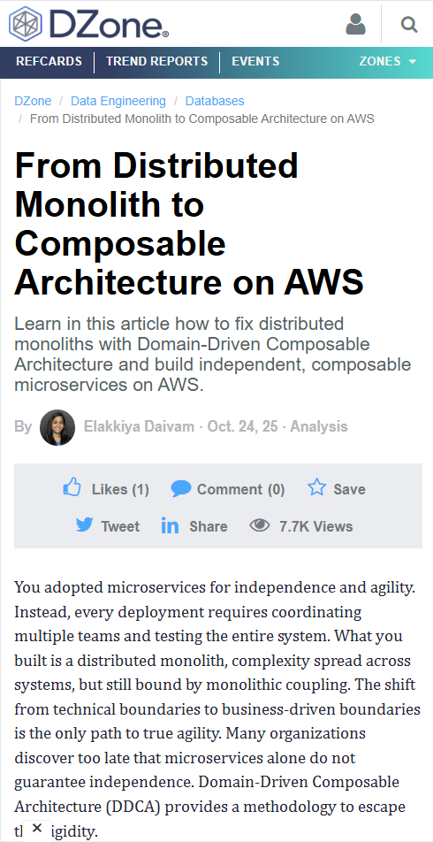 From Distributed Monolith to Composable Architecture on AWS